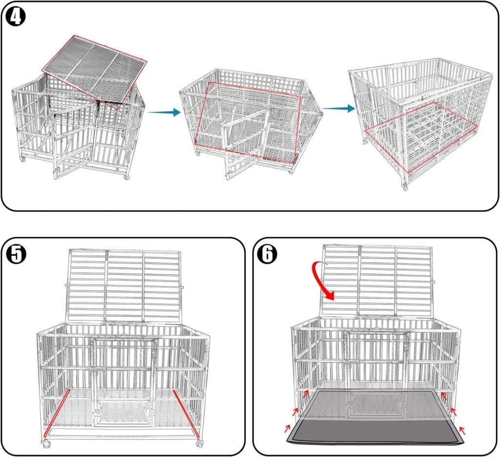 Confote 42 Heavy Duty Stainless Steel Dog Cage Kennel Crate and Playpen for Training Large Dog Indoor Outdoor with Double Doors Locks Design Included Lockable Wheels Removable Tray No Screw Confote 42 Heavy Duty Stainless Steel Dog Cage Kennel Crate and Playpen for Training Large Dog Indoor Outdoor with Double Doors Locks Design Included Lockable Wheels Removable Tray No Screw