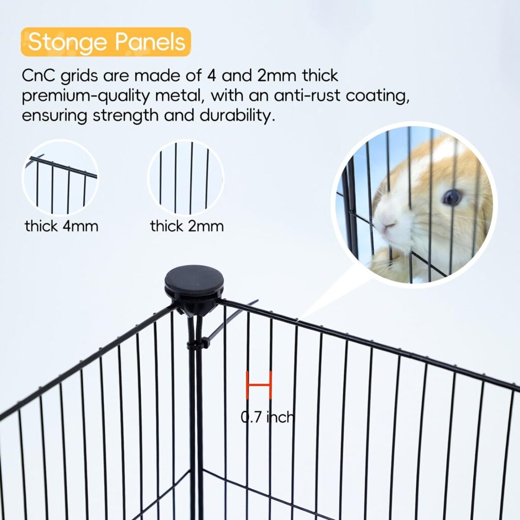 CHEGRON Guinea Pig Cages with Super Soft Liner 48x24x12inch CC Small Animal Cage Pet Puppy Playpen Indoor Rabbit Chinchilla Hedgehog Habitat Fence DIY 12PCS Metal Grids with Waterproof Bottom