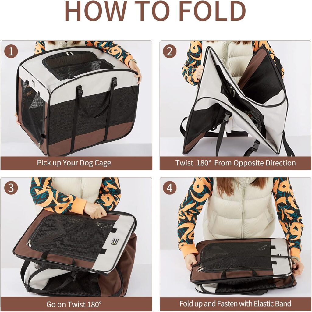DONORO Dog Kennels and Crates for Medium Dogs, Portable Pop Up Indoor Pet Cage with Sturdy Wire Frame, Collapsible Travel Crate Soft Sided Cat Bag Escape Proof (28 Inch) DONORO Dog Kennels and Crates for Medium Dogs, Portable Pop Up Indoor Pet Cage with Sturdy Wire Frame, Collapsible Travel Crate Soft Sided Cat Bag Escape Proof (28 Inch)