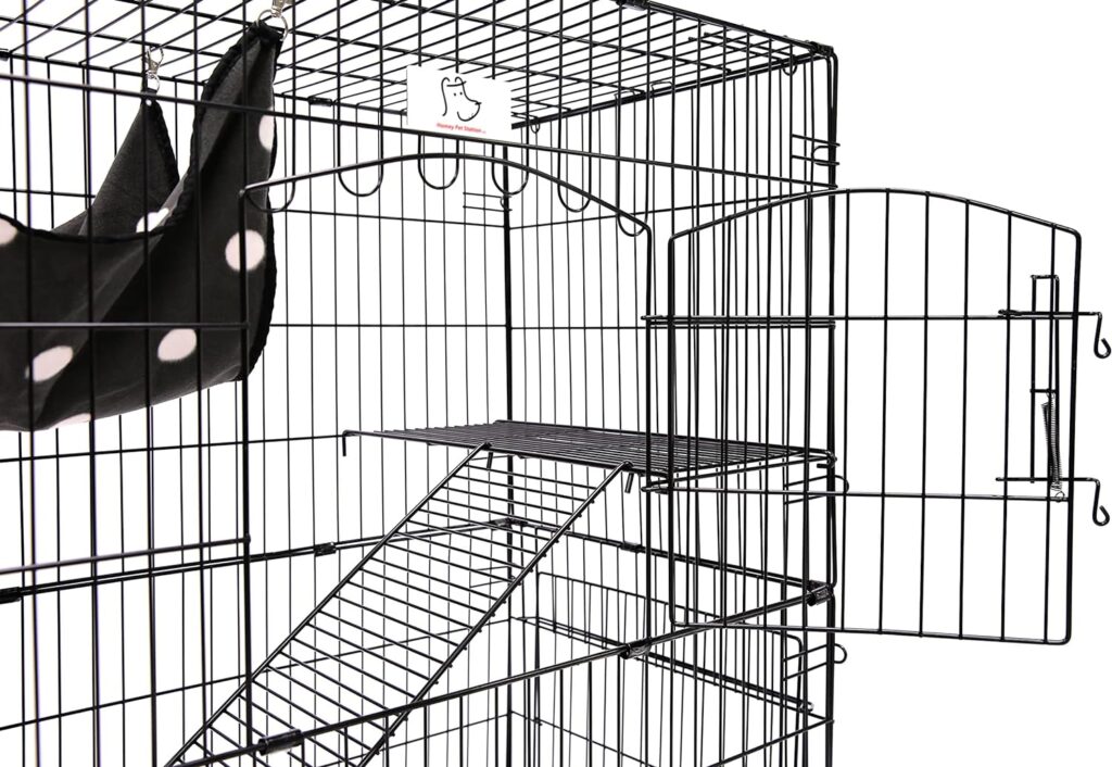 Homey PET INC Folding Wire Cat Ferret Habitat Crate with Casters,Collapsible|Foldable|Lockable Tray and Hammock, 30, Black Homey PET INC Folding Wire Cat Ferret Habitat Crate with Casters,Collapsible|Foldable|Lockable Tray and Hammock, 30, Black