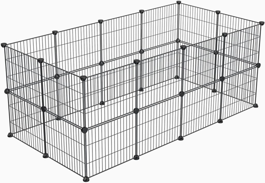 LURIVA DIY Small Animal Pet Playpen, Guinea Pig Cages, Rabbit Playpen, Dog/ Puppy Playpen, Indoor Portable Metal Wire Yard Fence, 15 X 12 Inch, 12 Panels, Black LURIVA DIY Small Animal Pet Playpen, Guinea Pig Cages, Rabbit Playpen, Dog/ Puppy Playpen, Indoor Portable Metal Wire Yard Fence, 15 X 12 Inch, 12 Panels, Black