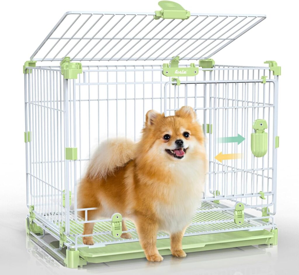 24 Dog Crate for Small Dog, Portable Kennel Indoor Dog Crate (5-30lbs), Double-Door, Collapsible Metal Wire Puppy Crate, Includes Divider PanelTray, Foldable Travel Dog Crate for Small PetsAnimals 24 Dog Crate for Small Dog, Portable Kennel Indoor Dog Crate (5-30lbs), Double-Door, Collapsible Metal Wire Puppy Crate, Includes Divider PanelTray, Foldable Travel Dog Crate for Small PetsAnimals