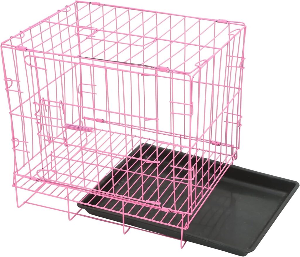 Balacoo Metal Small Rabbit Carrier Folding Rabbit Cage Hamster Cage Small Animal Cage Rabbit Hutch with Toilet for Small Animals (Small Pink 35cm Balacoo Metal Small Rabbit Carrier Folding Rabbit Cage Hamster Cage Small Animal Cage Rabbit Hutch with Toilet for Small Animals (Small Pink 35cm