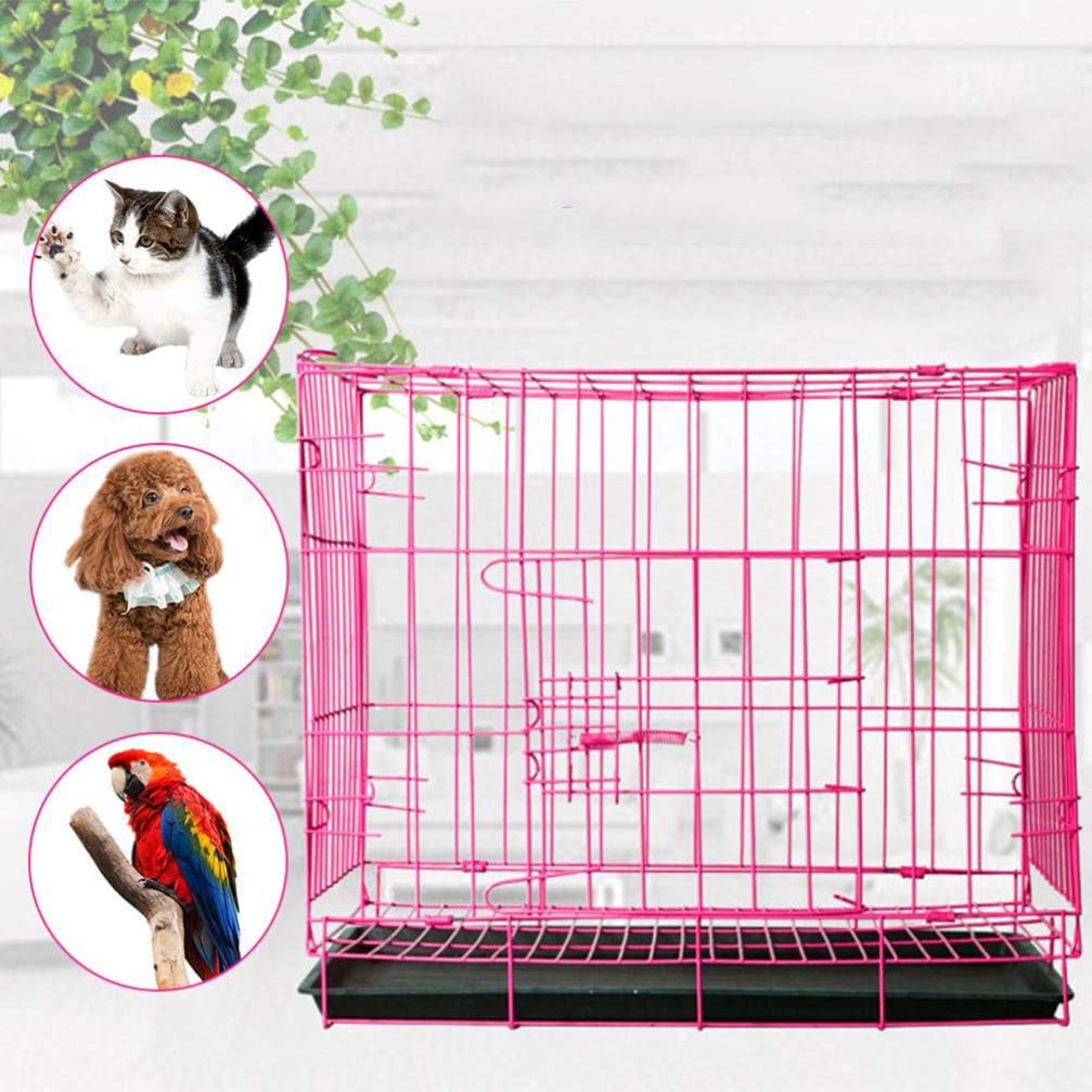 Balacoo Metal Small Rabbit Carrier Folding Rabbit Cage Hamster Cage Small Animal Cage Rabbit Hutch with Toilet for Small Animals (Small Pink 35cm Balacoo Metal Small Rabbit Carrier Folding Rabbit Cage Hamster Cage Small Animal Cage Rabbit Hutch with Toilet for Small Animals (Small Pink 35cm
