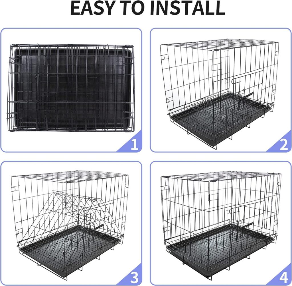 Daorfaa Dog Crate Cage, Collapsible Home for Cat Ferret and Small Animals (Weight up to 8 pounds) 20L x 14W x 17H Inches, Black Daorfaa Dog Crate Cage, Collapsible Home for Cat Ferret and Small Animals (Weight up to 8 pounds) 20L x 14W x 17H Inches, Black