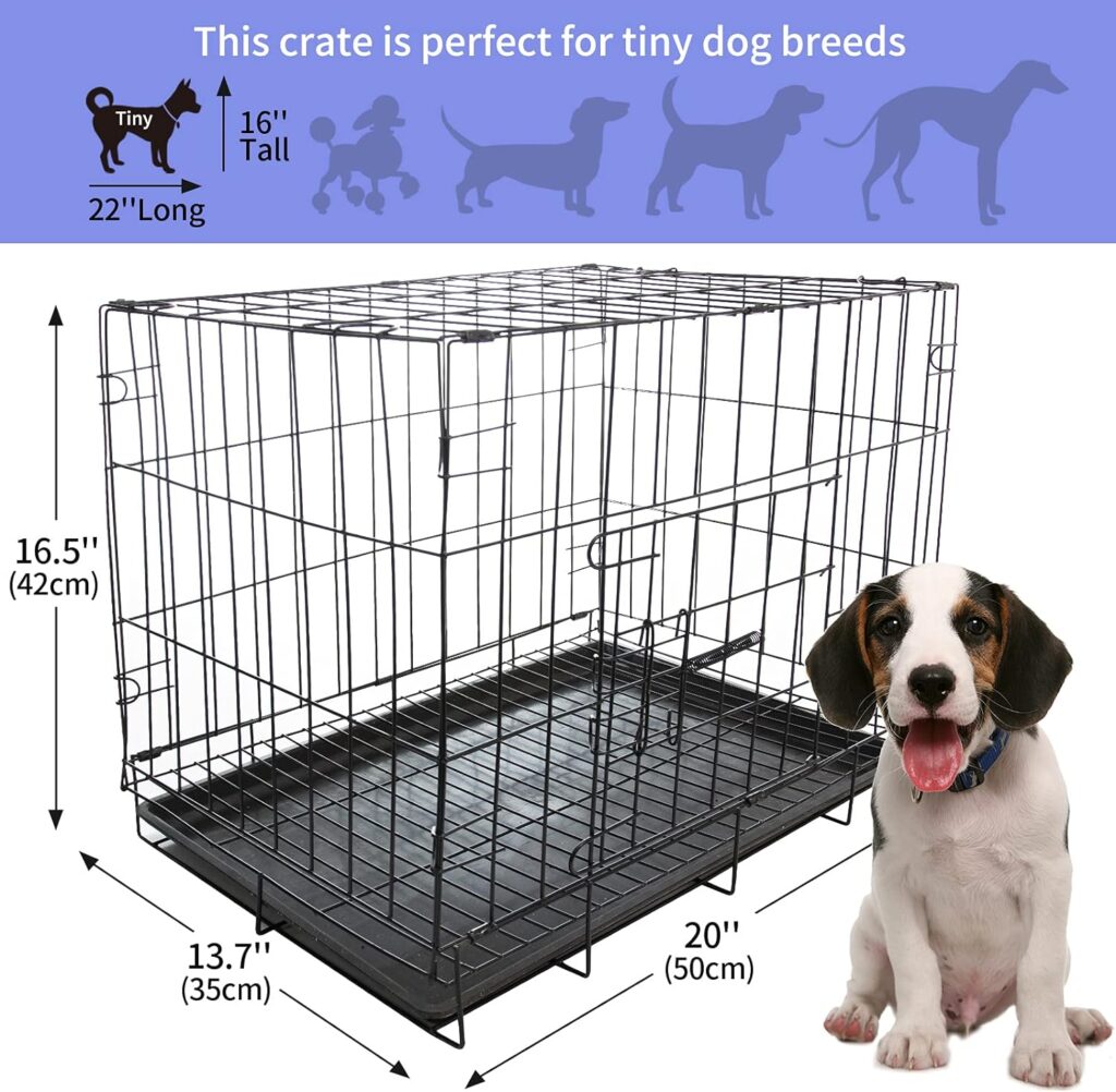 Daorfaa Dog Crate Cage, Collapsible Home for Cat Ferret and Small Animals (Weight up to 8 pounds) 20L x 14W x 17H Inches, Black Daorfaa Dog Crate Cage, Collapsible Home for Cat Ferret and Small Animals (Weight up to 8 pounds) 20L x 14W x 17H Inches, Black