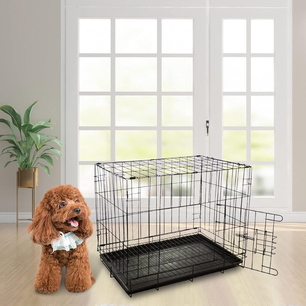 Daorfaa Dog Crate Cage, Collapsible Home for Cat Ferret and Small Animals (Weight up to 8 pounds) 20L x 14W x 17H Inches, Black Daorfaa Dog Crate Cage, Collapsible Home for Cat Ferret and Small Animals (Weight up to 8 pounds) 20L x 14W x 17H Inches, Black