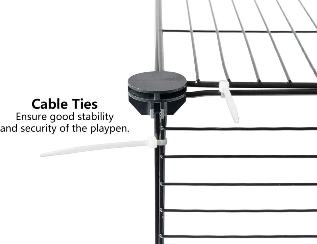 Tespo Pet Playpen, Small Animal Cage Indoor Portable Metal Wire yd Fence for Small Animals, Guinea Pigs, Rabbits Kennel Crate Fence Tent, Black, (12Panels)